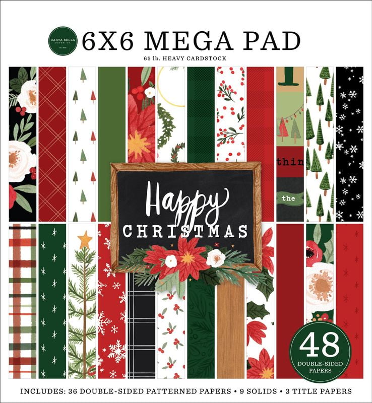 Pine St Square 12x12 Premium Cardstock Christmas Scrapbooking Paper Pack 60 Sheets Christmas