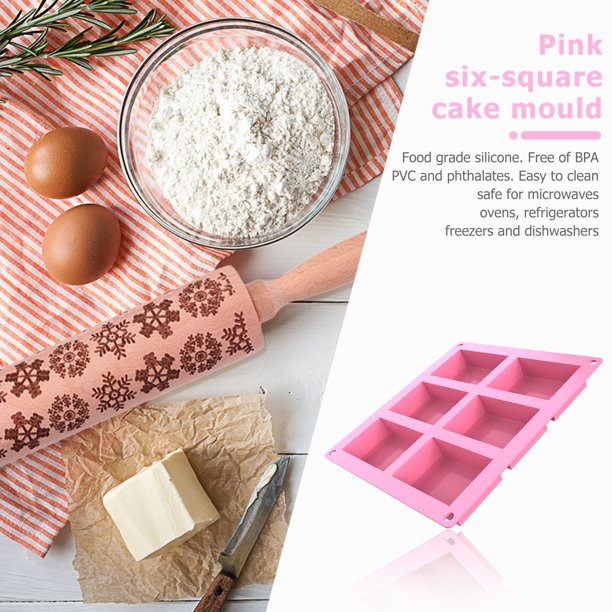 Molde de pastel de 6 cavidadespudín de silicona antiadherente DIYbandeja de molde de pastel de mousse Ndcxsfigh Libre de BPA