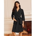 thumbnail image 2 of Ekouaer Robes for Women Waffle Knit Bathrobe Lightweight Kimono Robe Knee Length Loungewear with Pockets, 2 of 6
