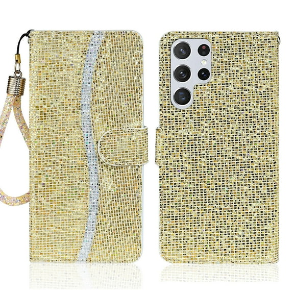 For Samsung Galaxy S23 Ultra 5G Glitter Powder Filp Leather Phone Case For Samsung Galaxy S23 Ultra 5G
