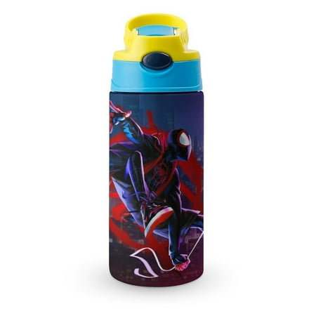 

Spider Miles Man Water Bottle with Straw Vacuum Insulated Stainless Steel Reusable Leak Proof Water Cup for Boys Girls 12oz