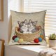 thumbnail image 4 of Uuiauoio Cute Animals Decorative Throw Pillow Cover , Animals Family Animals Outdoor Pillow Cases Square Standard Cushion Cover for Sofa Couch Bed Car 17.72x17.72 inch, 4 of 6