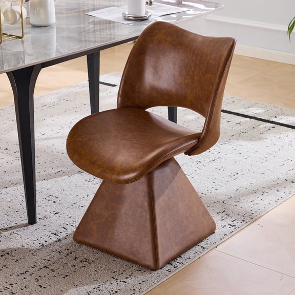Oufan Retro Swivel Artificial Leather Comfortable Dining Chair