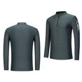 thumbnail image 5 of safuny Men's Quick-Dry Active Sports Shirts Quarter Zip Crewneck Long Sleeve Running Pullover Tops Outdoor Sweatshirt Dark Gray XXXL, 5 of 6