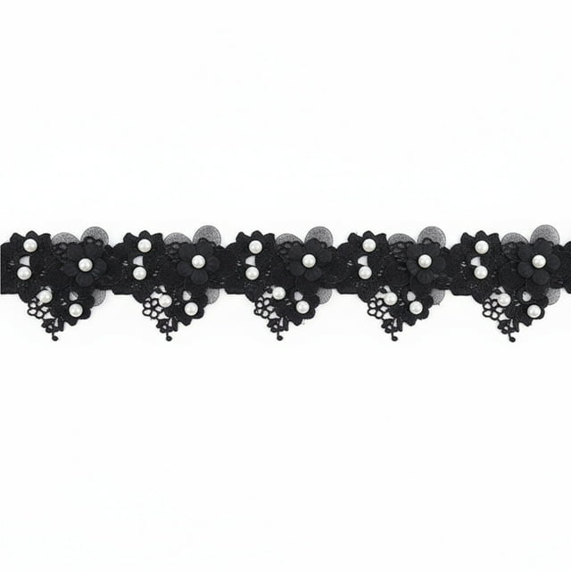 kurtrusly Elegant Lace Wide For Flower Lace Ribbon 6.5 Cm Wide Trim Embellished With Crafting Ideas Lace Ribbon 6.5 Wide black