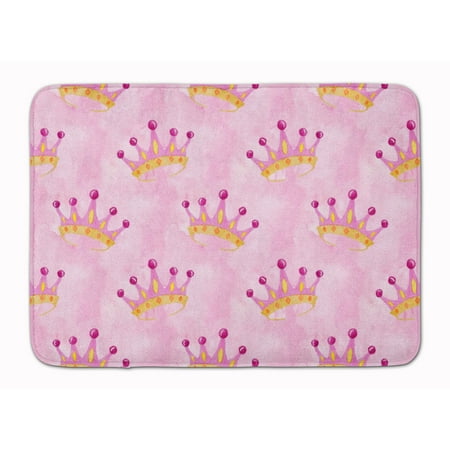 

Carolines Treasures BB7546RUG Watercolor Princess Crown on Pink Machine Washable Memory Foam Mat 19 X 27 multicolor