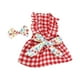 thumbnail image 1 of Vestido para mascotas con estampado a cuadros Ropa lavable para mascotas 1 Juego de vestido para mascotas Decoración con lazo Mangas con volantes Vestido a cuadros para perros, 1 of 2