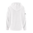 thumbnail image 3 of Iugvhana Men's Corduroy Hooded Sweatshirts Comfort Casual Long Sleeve 1/4 Zip Pocket Pullover Hoodies Spring Warm Tops White L, 3 of 3