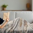 thumbnail image 3 of Ivory Soft Flannel Fleece Throw Blanket, Urban Brick Wall Background Modern and City Life Surface Print, Cozy Plush for Indoor and Outdoor Use, 70" x 90", Cream Beige Tan, by Ambesonne, 3 of 5