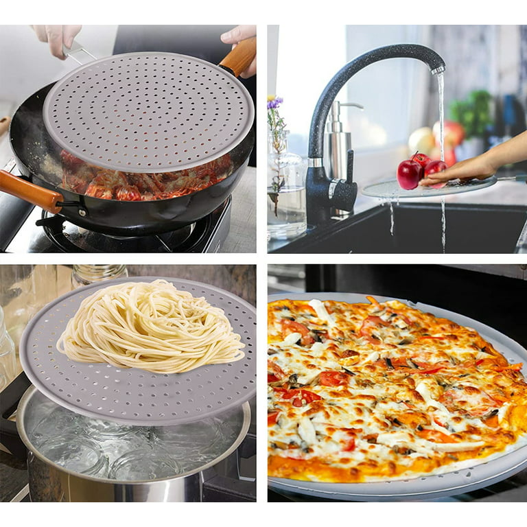 Pluokvzr NON-RUST Silicone Splatter Screen for Cooking - 11 inch Grease  Splatter Guard,and Grease Strainer Non-Stick,Food Safe & Heat Resistant  Splash Guard for Frying Pan 