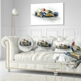 thumbnail image 3 of Designart Yellow Formula One Car - Digital Art Car Throw Pillow - 12x20, 3 of 5