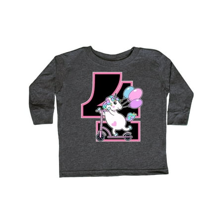 

Inktastic 4th Birthday Unicorn Party Girls Gift Toddler Toddler Girl Long Sleeve T-Shirt