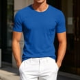 thumbnail image 2 of Avirosel Men's Pocket Basic T Shirts Casual Short Sleeve Breathable Crewneck Running Sports Mesh T-Shirt Blue, 2 of 9