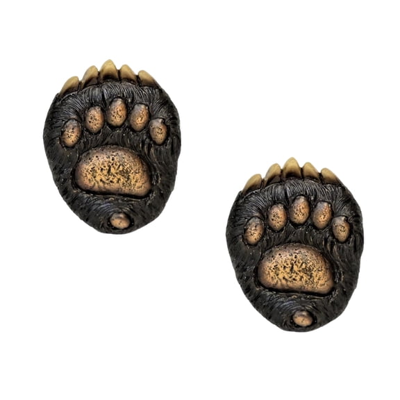 Cabinet Knobs for Drawer 2-pc Set - Rustic Black Bear Paw Style Drawer Pulls for Kitchen Cabinets, Rustic Dresser Knobs for Wildlife Home Décor