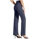 thumbnail image 3 of Pantalones casuales de mujer con pernera recta - Cintura elástica con bolsillos con botones - Poliéster y spandex - Versátiles para el trabajo y el ocio - Tallas S-XXL, 3 of 6