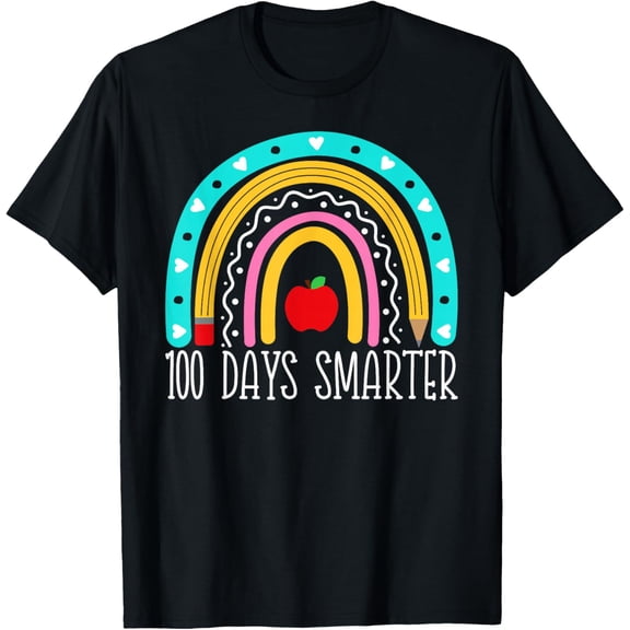 100 Days Smarter Rainbow 100th Day Of School Teacher Adult T-shirt
