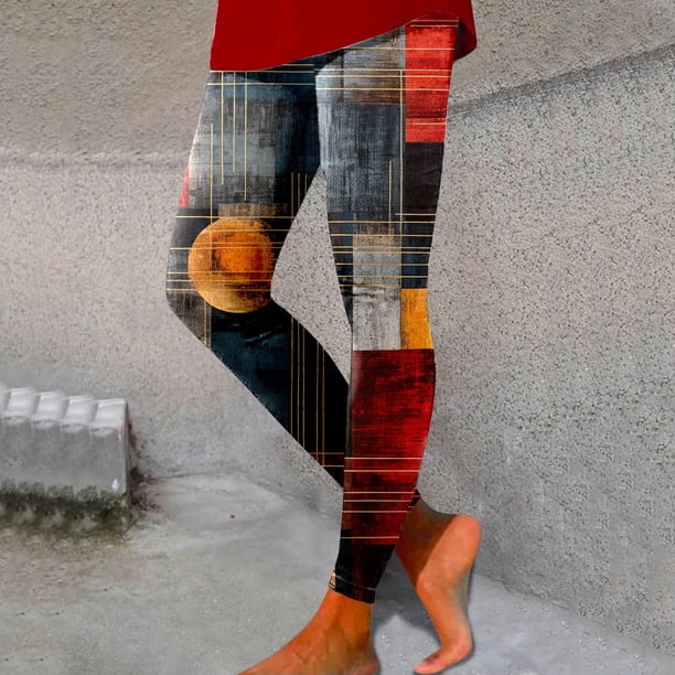 MKLEKYY Leggings de yoga para mujer, mallas estampadas, leggings deportivos de control de yoga para mujer, leggings de cintura alta 3265