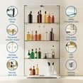 thumbnail image 1 of BeesClover 4-Tier Tempered Glass Display Cabinet with Doors, Motion Sensor & 3-Color LED Lights, Curio Showcase Bookcase for Collectibles, Figures & Wine, 1 of 7