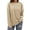 Khaki, variant on Fantaslook Long Sleeve T Shirts for Women Crew Neck Curve Hem Tunic Tops Casual Fall Shirts