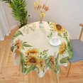 thumbnail image 3 of Round Sunflower Tablecloth 60x60inch Waterproof Floral Tablecloths,Rustic Flower Tablecloth Farmhouse Washable Polyester Table Cloth Wrinkle-Free Table Cover for Dining/Party/Wedding, 3 of 5