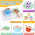 thumbnail image 3 of Wooden Play Food Kids Cooking Sets, Play Kitchen Accessories Pretend Play Toys for Toddlers, Kids Kitchen Playset Including Play Dishes, Pot and Pan, Utensils, Gift for Girls Boys 3 4 5 Years Old, 3 of 8