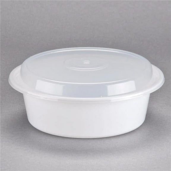 Pactiv NC729W 32 oz Micro Container Lid Combo Plastic, White - Case of 150