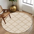 thumbnail image 2 of Large Round Rug 8Ft Washable Non-Slip, Boho Moroccan Circle Area Rugs for Living Room Bedroom, Vintage Morocco Quatrefoil Geometric Indoor Floor Mats Carpet Runner for Home Decor, 2 of 8