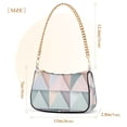 thumbnail image 3 of FORMRS Womens Shoulder Bag with Chain Strap Clutch Purse Cute Tote Handbag, Green Geometric, 3 of 7