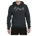 thumbnail image 2 of Blessed Inspirational Quote Heart Love Inspirational/Christian Unisex Graphic Hoodie Sweatshirt, Heather Black, 2XL, 2 of 3
