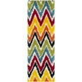 thumbnail image 5 of SAFAVIEH Trafford Zigzag Stripes Kids Shag Runner Rug, Ivory/Multi, 2'3" x 7', 5 of 9