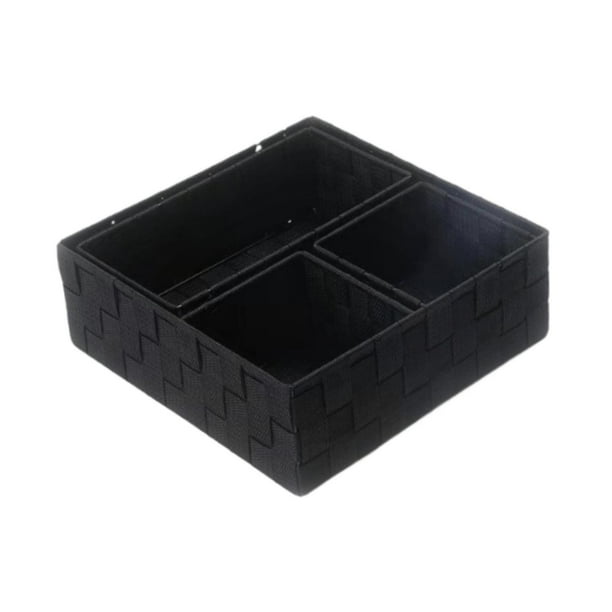 4 cubos de almacenamiento tejidos para armarios, organizadores, contenedores de almacenamiento Negro