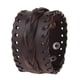 thumbnail image 3 of Pulsera de puño ancho Sunnimix de cuero para hombres Marrón, 3 of 5
