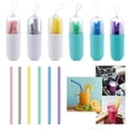 thumbnail image 4 of MYG Pailles en Silicone Réutilisables Pliables Portables pour Extérieur avec Brosse de Nettoyage, 4 of 5
