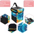 thumbnail image 2 of Tie Dye Foldable Car Trash Bin with Lid, Leak-Proof Mini Trash Can for Car with Hanging Storage Bag, 2 of 6