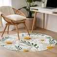thumbnail image 4 of Round Rug 4Ft Washable Non-Slip, Spring Daisy Circle Area Rugs for Living Room Bedroom, Farmhouse Country Flower Leaf Plant Wood Grain Indoor Floor Mats Carpet Runner for Home Decor Aesthetic, 4 of 8