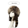 thumbnail image 5 of Ladies Winter Hat Soft Thick Faux Fur Decor Heat Retention Cossack Style Windproof Anti-slip Elastic Flat Top No Brim Washable Outdoor Cap, 5 of 6