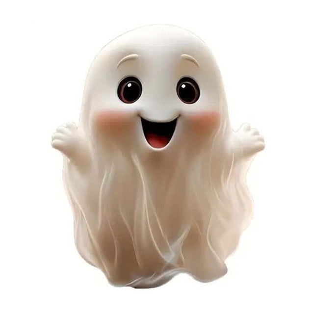 Ghost Halloween Car Pendant Acrylic Flat Hanging Ornament For Rearview Mirror Decoration Car Accessory Spooky Theme Decor With Hanging Rope