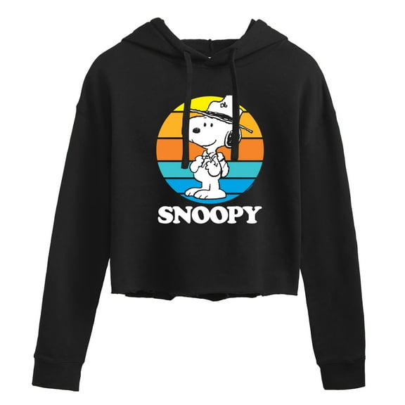 Peanuts - Snoopy Beagle Scout Sunset Cropped Graphic Hoodie
