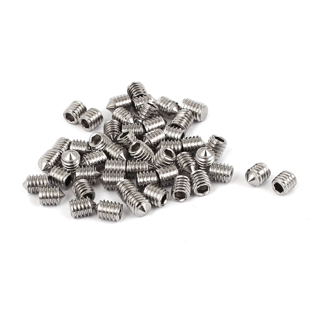 50Pcs M4 Hex Socket Set Stainless Steel Grub Screw with Cone Point Screws 