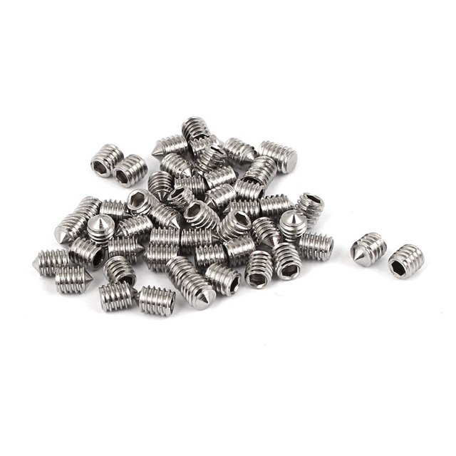 Unique Bargains M4 x 5mm 304 en Acier Inoxydable Point Hexagonal Prise Ensemble Vis Cruciforme 50 Pcs