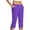 Purple#2, variant on Fesfesfes Women' Fashion Pants Summer Casual Solid Color Elastic Waistband with Drawstring Shorts Pockets Outdoor Beach Short Trousers(Khaki,L)