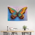 thumbnail image 2 of Kdxio Oil Painting Beautiful Butterfly Wall Hanging Tapestries Banner For Bedroom College Dorm Home Living Room Party Decor 29X37 In, 2 of 8