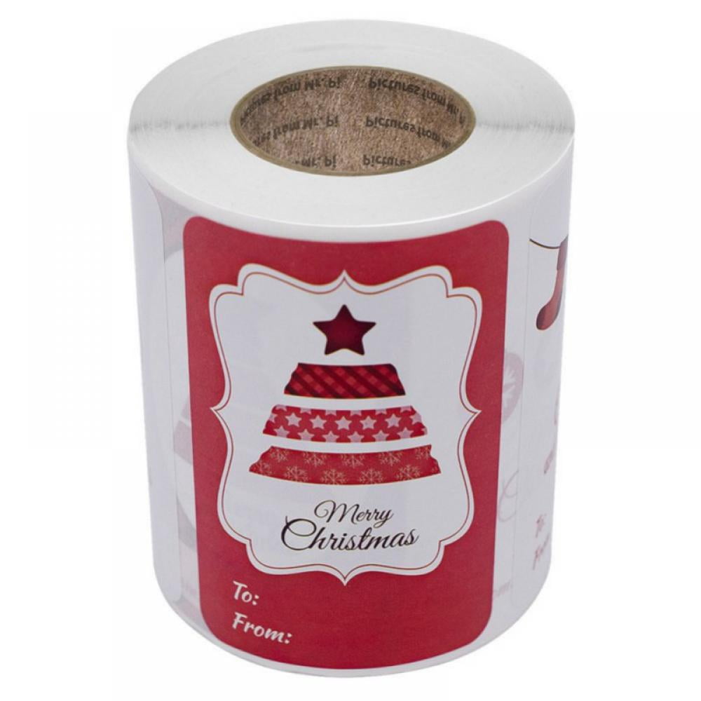 250 Pcs/Roll Christmas Gift Tag Self Stick Stickers Name Tag Decoration