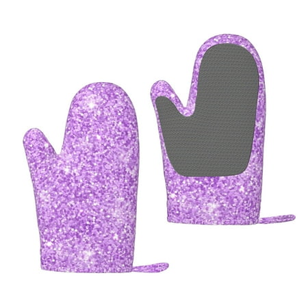 

Matuu Lilac Glittering for Silicone Oven Gloves Heat Resistant Grilling Gloves Non-Slip Silicone Oven Mitt Great for Grilling Kitchen and Cooking