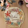 thumbnail image 3 of Summer Coastal Round 13 Inch Placemats Set of 4, Nautical Ocean Starfish Conch Coral Retro Brown HeatResistant Non Slip Place Mats for Dining Table, Wipeable Kitchen Table Mats for Housewarming, 3 of 9