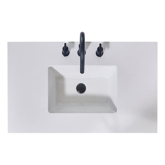 Altair Design 36" Stone Effects Vanity Top in Snow White Apron with White Sink
