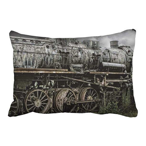ARTJIA Train Pillows Old Train Pillowcase Pillow Cover 20x30 inches