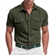 thumbnail image 1 of pstuiky Camisas de vestir de manga corta para hombre, Camisa informal de verano para hombre, de color liso, con botones, bolsillo y manga corta con solapa camisas casuales para hombre l, 1 of 8