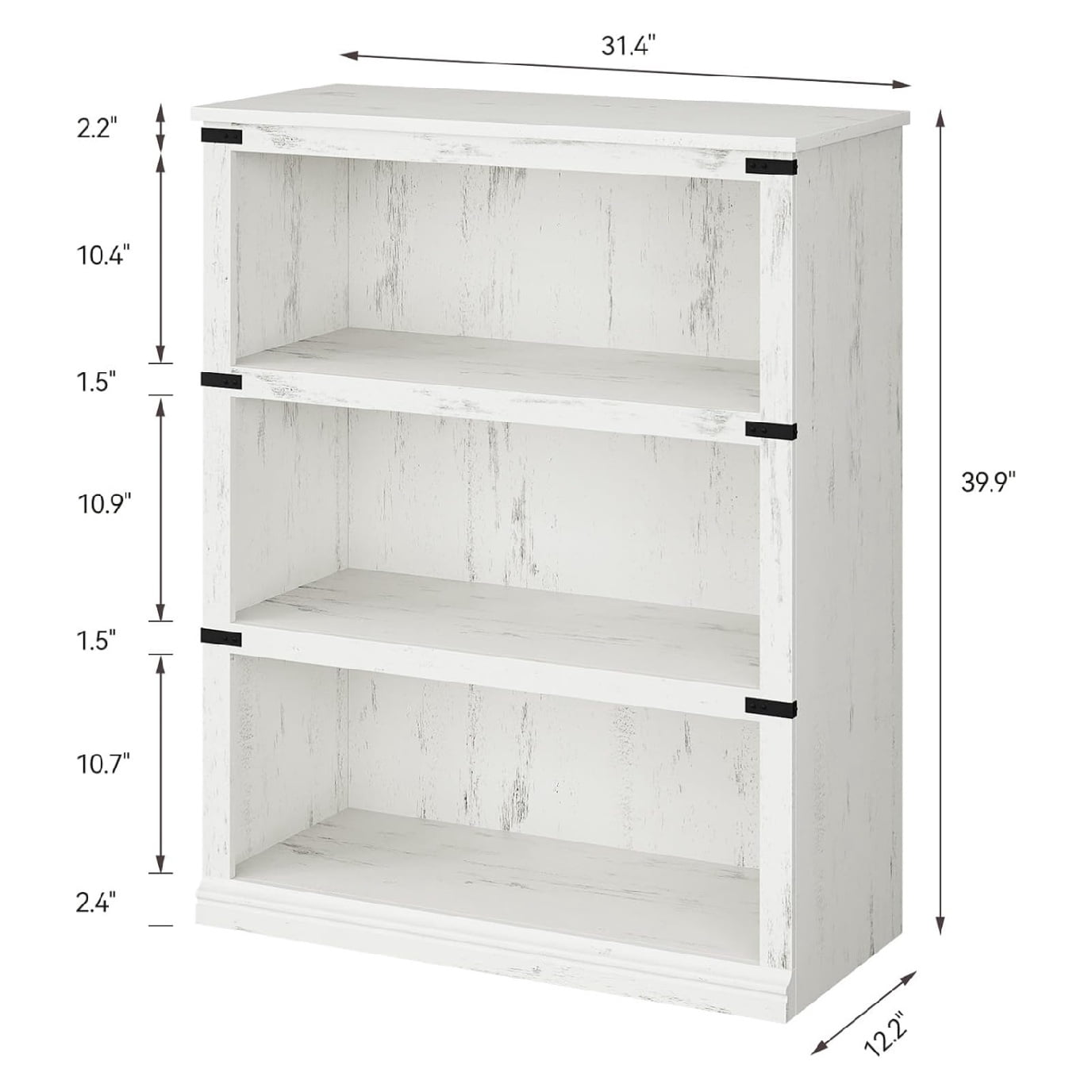3/5-Tier Bookshelves and Bookcases Farmhouse Book Shelf with Storage Open Display Bookshelves 40/67.4" Tall Book Case Floor Standing Home Decor Furniture for Home Office Living Room Bed Room