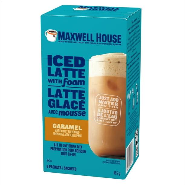 Maxwell House Caramel Iced Latte with Foam Drink Mix, 165 G